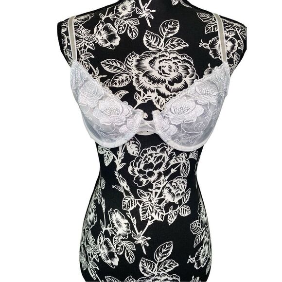 Rene Rofe Lingerie Lace Bra 36B Underwire Unpadded Sexy Floral Flower Everyday - Picture 1 of 11